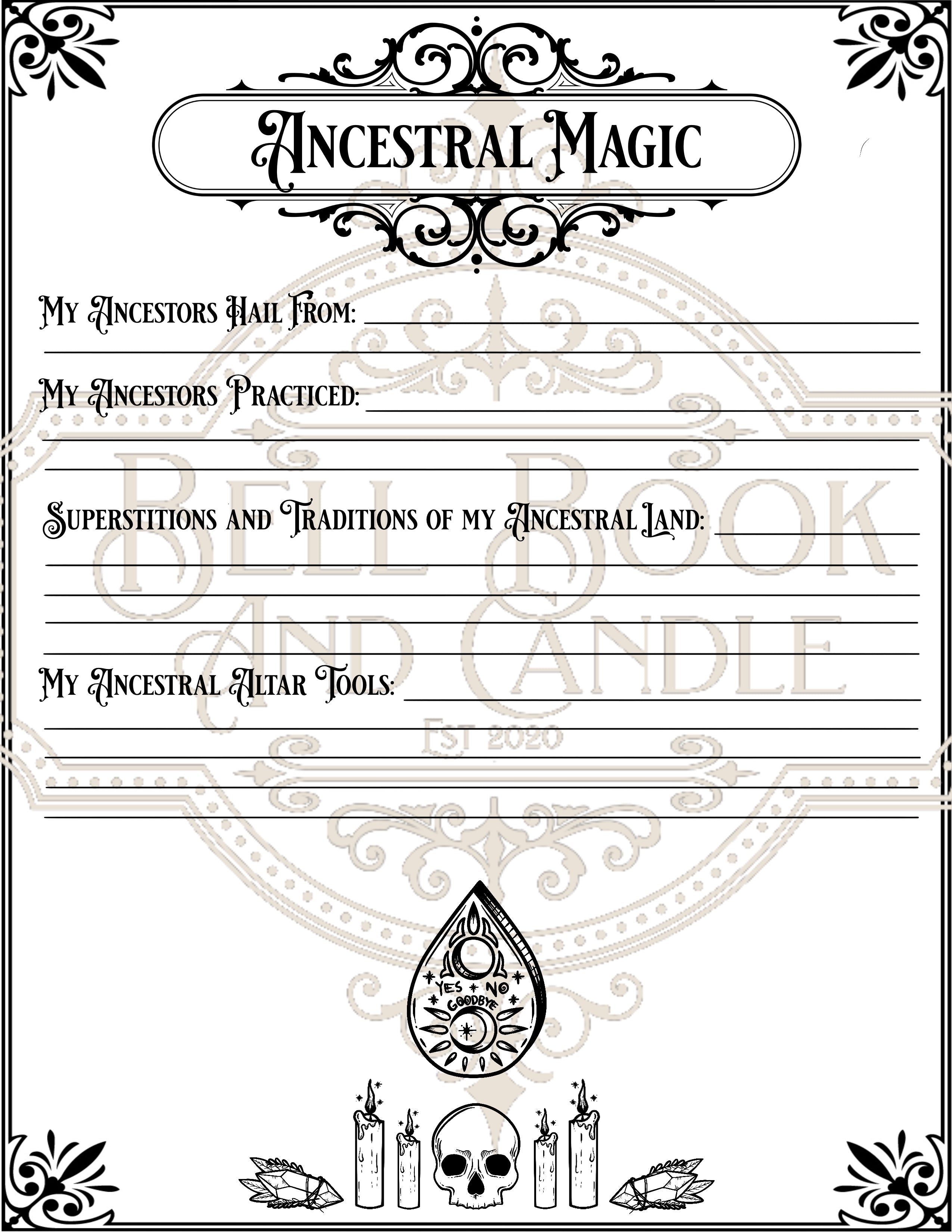 Ancestral Magic Grimoire Page